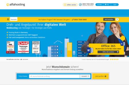 Webseite von Alfahosting